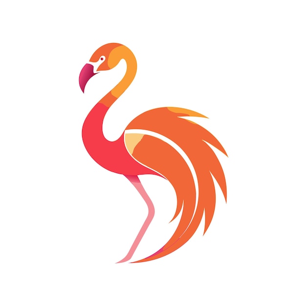 Ilustración vectorial del logotipo del gradiente de pájaro colorido