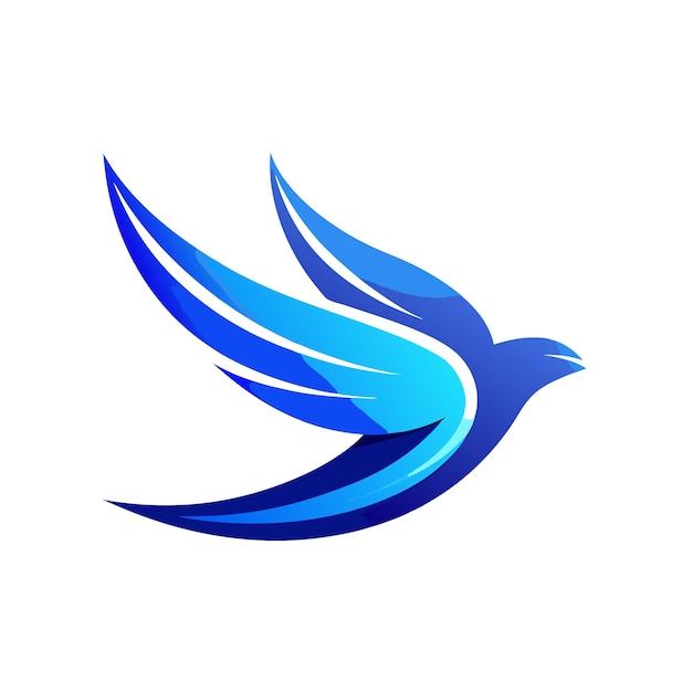 Ilustración vectorial del logotipo del gradiente de pájaro colorido