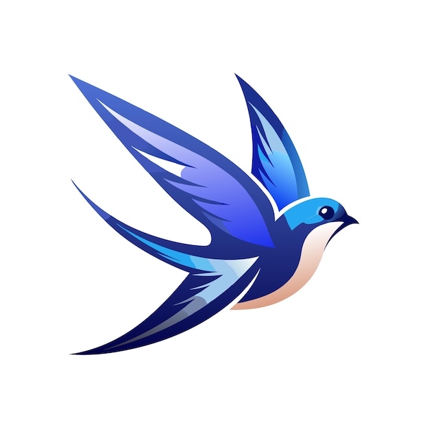 Ilustración vectorial del logotipo del gradiente de pájaro colorido