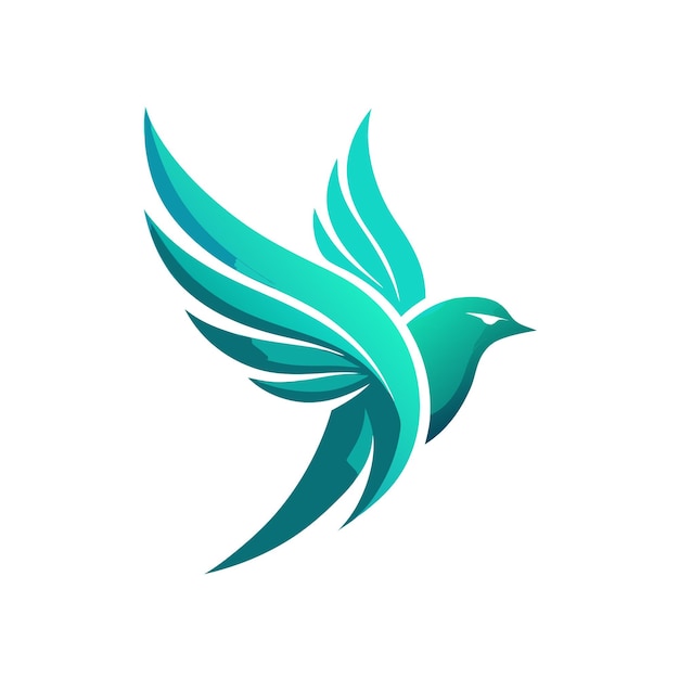 Ilustración vectorial del logotipo del gradiente de pájaro colorido