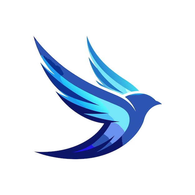 Ilustración vectorial del logotipo del gradiente de pájaro colorido