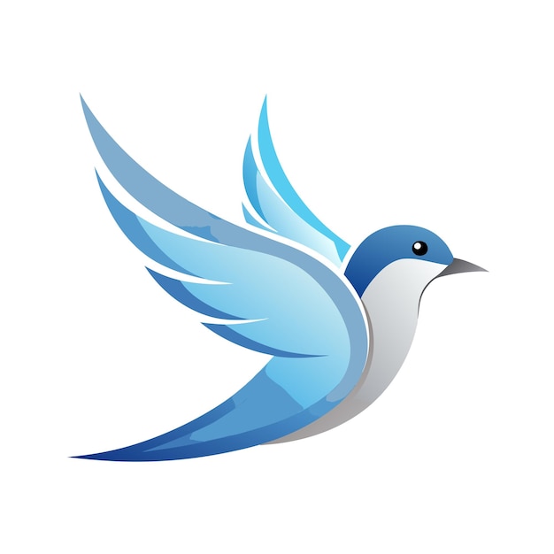 Ilustración vectorial del logotipo del gradiente de pájaro colorido