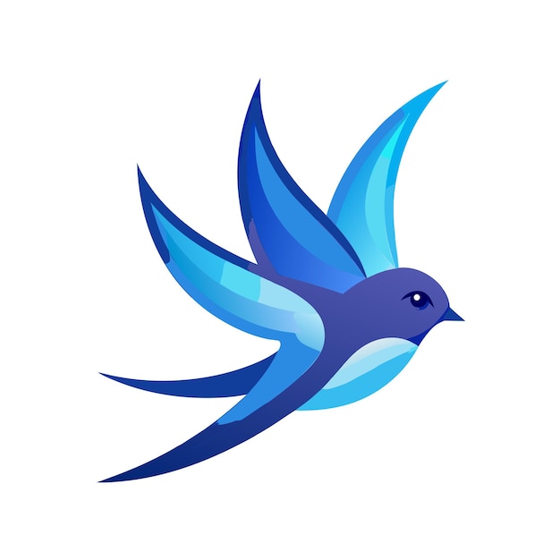 Ilustración vectorial del logotipo del gradiente de pájaro colorido