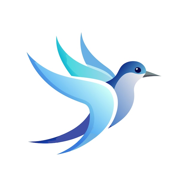 Ilustración vectorial del logotipo del gradiente de pájaro colorido