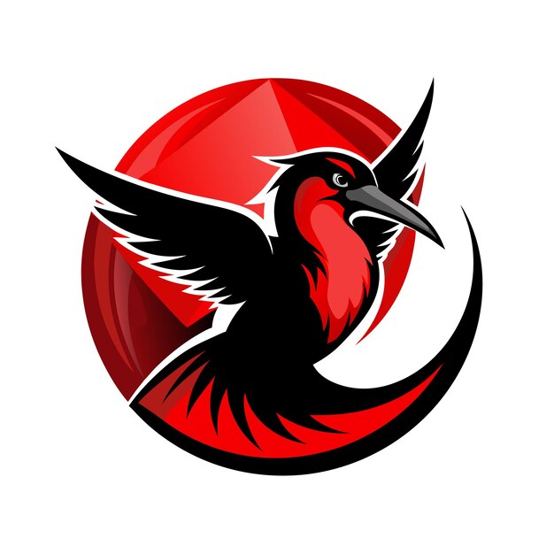 Ilustración vectorial del logotipo del gradiente de pájaro colorido