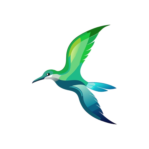 Ilustración vectorial del logotipo del gradiente de pájaro colorido
