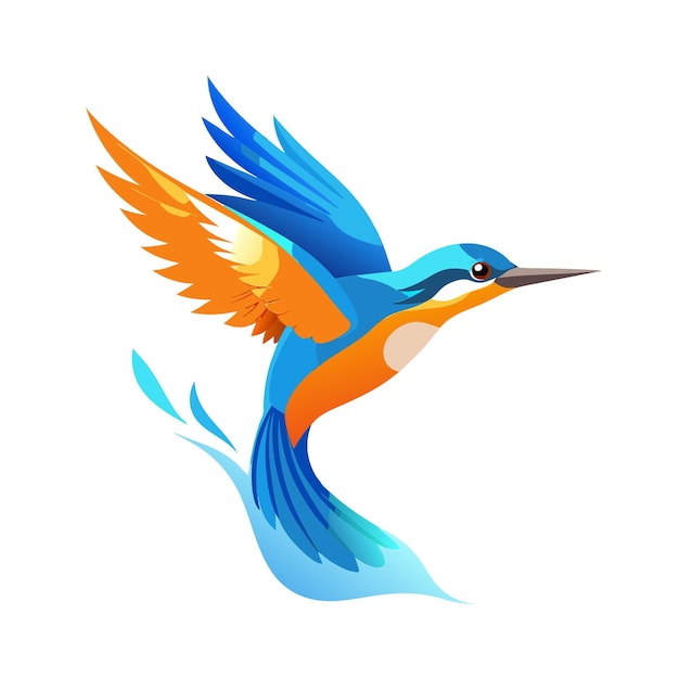 Ilustración vectorial del logotipo del gradiente de pájaro colorido