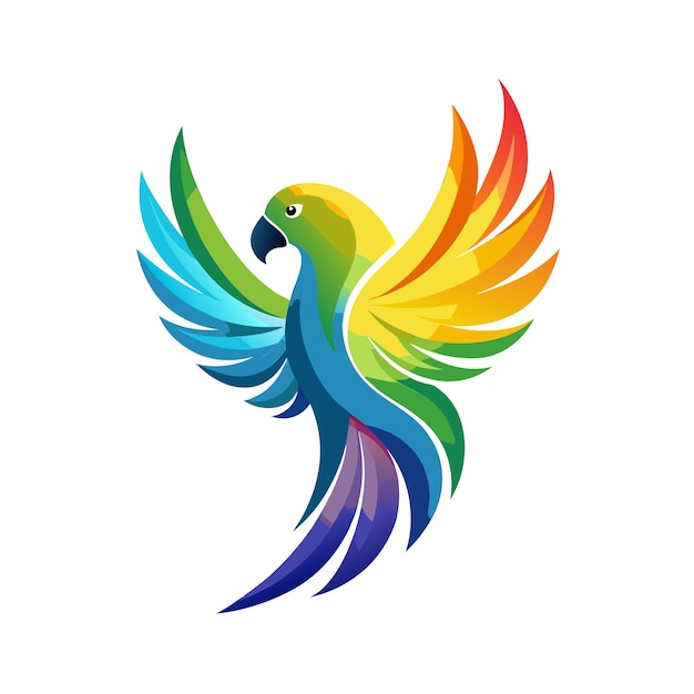 Ilustración vectorial del logotipo del gradiente de pájaro colorido