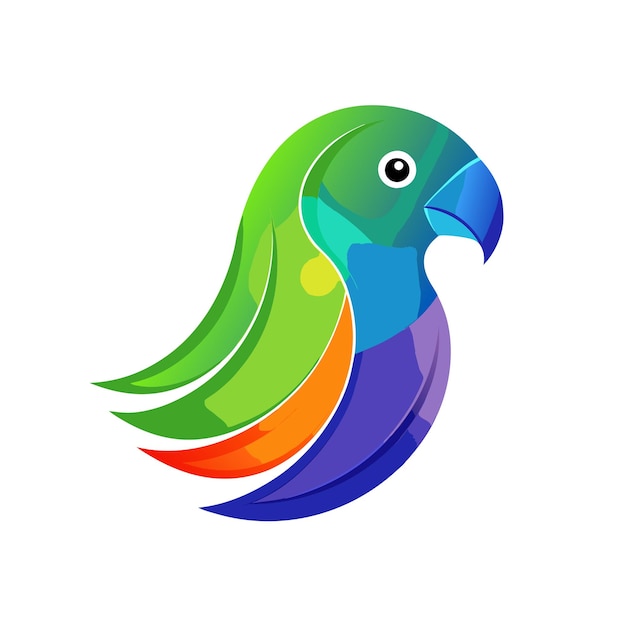 Ilustración vectorial del logotipo del gradiente de pájaro colorido