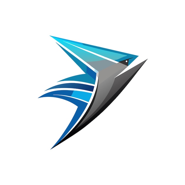 Ilustración vectorial del logotipo del gradiente de pájaro colorido