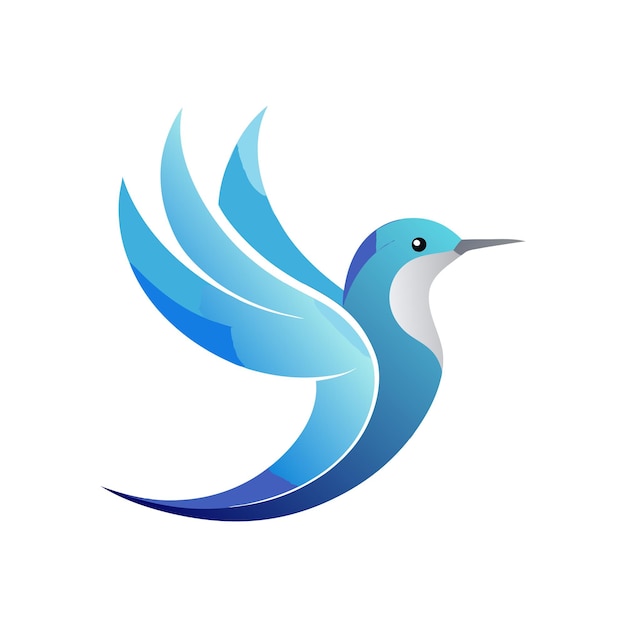Ilustración vectorial del logotipo del gradiente de pájaro colorido