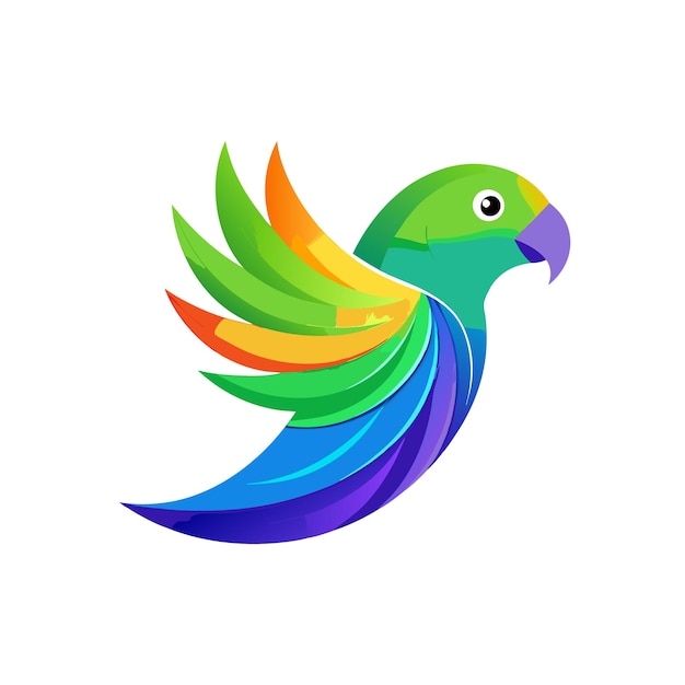 Ilustración vectorial del logotipo del gradiente de pájaro colorido