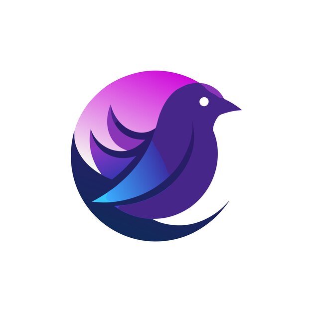 Ilustración vectorial del logotipo del gradiente de pájaro colorido