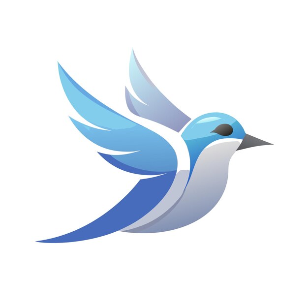 Ilustración vectorial del logotipo del gradiente de pájaro colorido