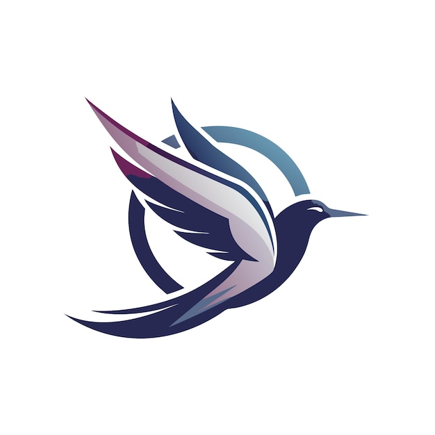 Ilustración vectorial del logotipo del gradiente de pájaro colorido