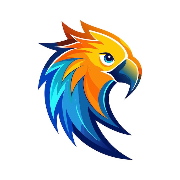 Ilustración vectorial del logotipo del gradiente de pájaro colorido