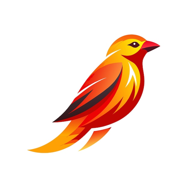 Ilustración vectorial del logotipo del gradiente de pájaro colorido