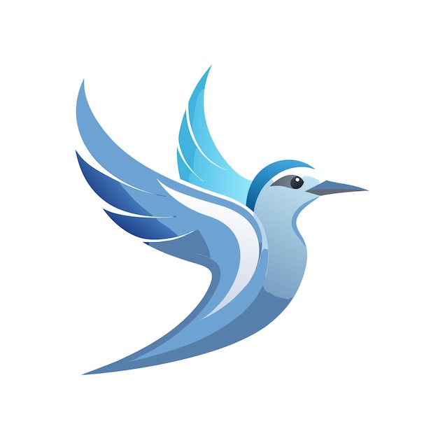 Ilustración vectorial del logotipo del gradiente de pájaro colorido
