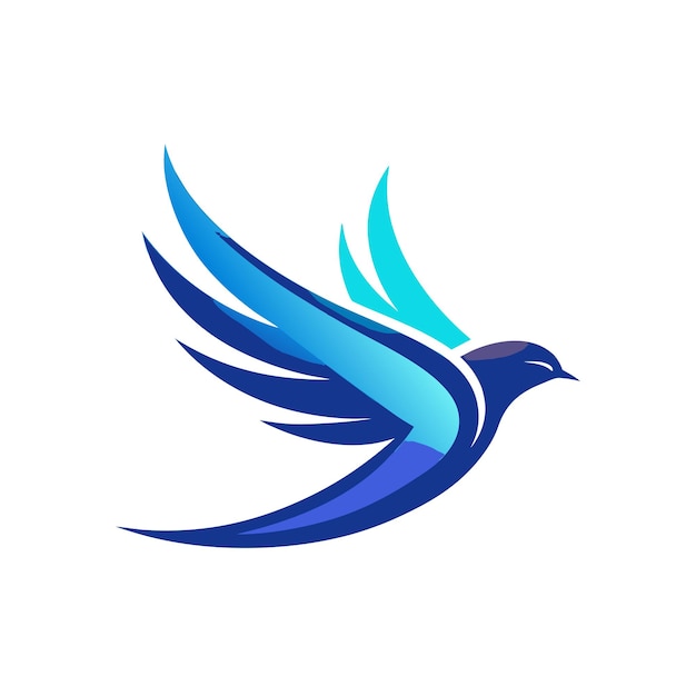 Ilustración vectorial del logotipo del gradiente de pájaro colorido