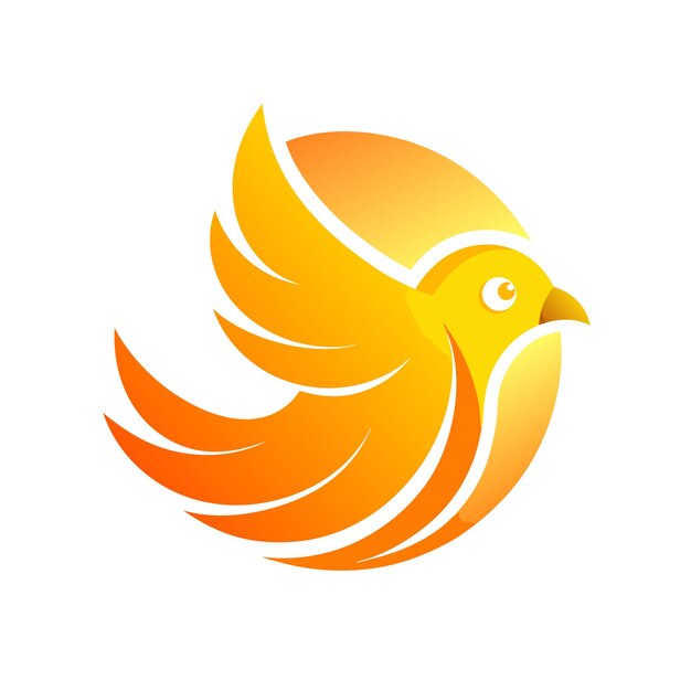 Ilustración vectorial del logotipo del gradiente de pájaro colorido