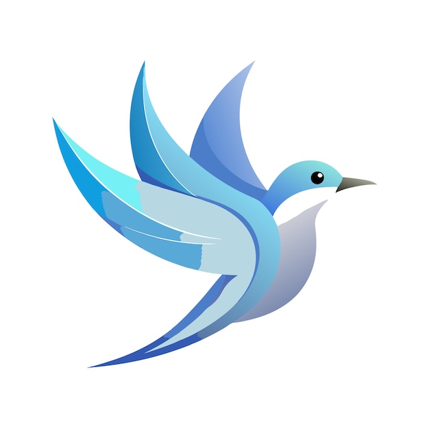 Ilustración vectorial del logotipo del gradiente de pájaro colorido