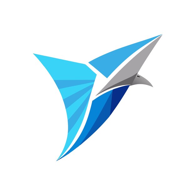 Ilustración vectorial del logotipo del gradiente de pájaro colorido