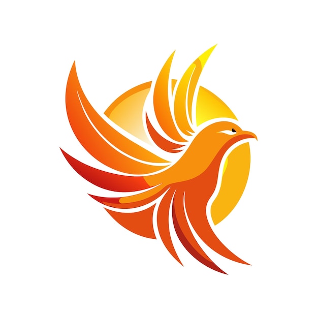 Ilustración vectorial del logotipo del gradiente de pájaro colorido