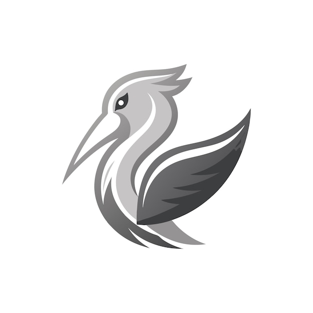 Ilustración vectorial del logotipo del gradiente de pájaro colorido