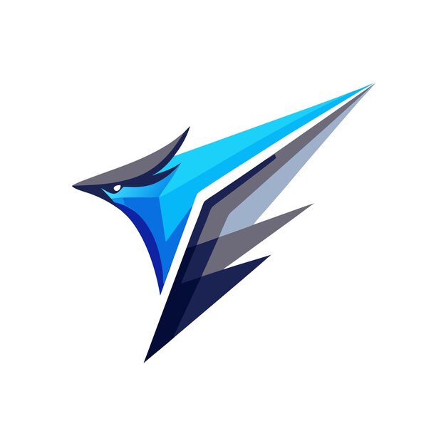 Ilustración vectorial del logotipo del gradiente de pájaro colorido