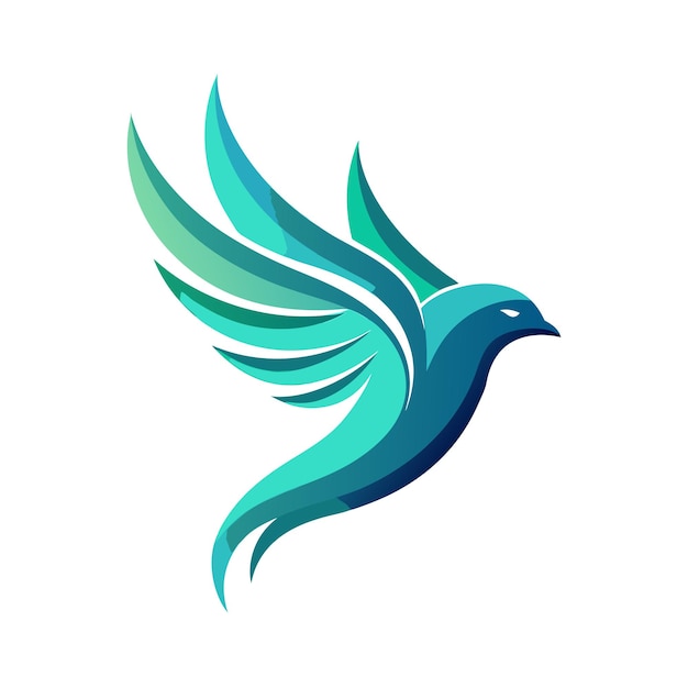 Ilustración vectorial del logotipo del gradiente de pájaro colorido
