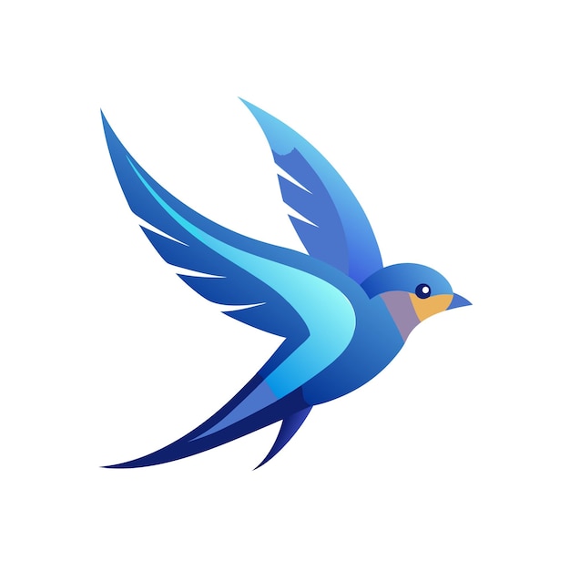 Ilustración vectorial del logotipo del gradiente de pájaro colorido