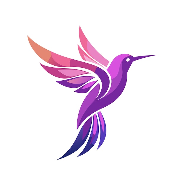 Ilustración vectorial del logotipo del gradiente de pájaro colorido