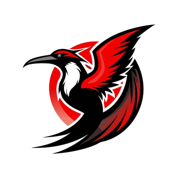 Ilustración vectorial del logotipo del gradiente de pájaro colorido