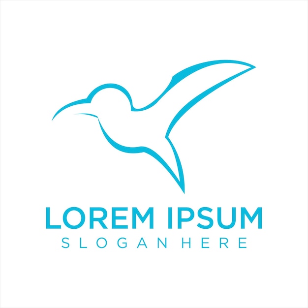 Ilustración vectorial del logotipo de gradiente de pájaro diseño simple