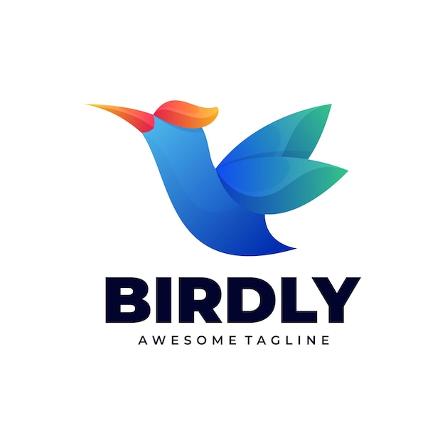 Ilustración vectorial del logotipo Gradiente de pájaro Estilo colorido