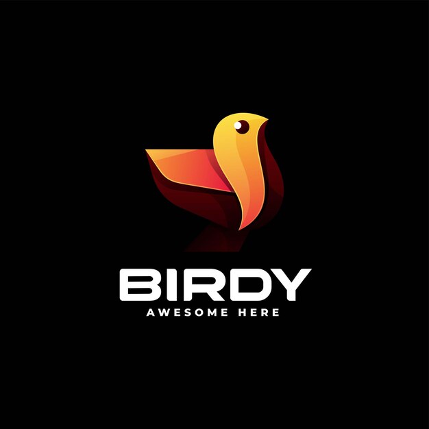 Ilustración vectorial del logotipo Gradiente de pájaro Estilo colorido