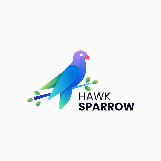 Ilustración vectorial del logotipo Gradiente de pájaro Estilo colorido
