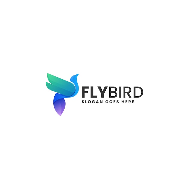 Ilustración vectorial del logotipo Gradiente de pájaro volador Estilo colorido