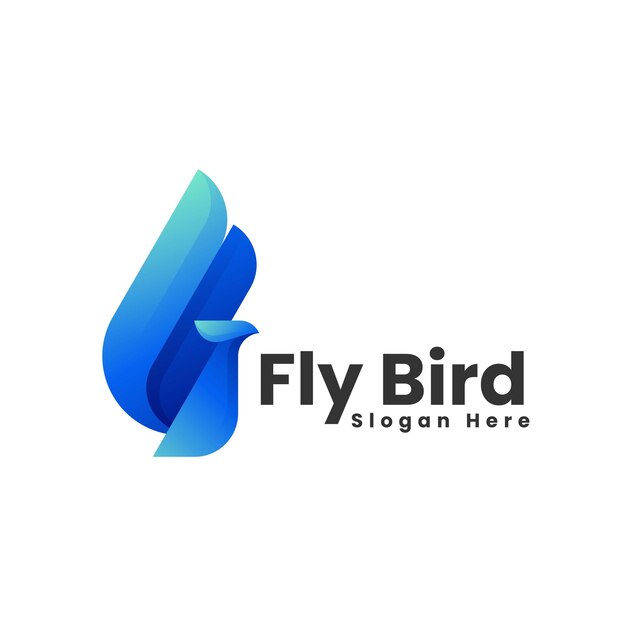 Ilustración vectorial del logotipo Gradiente de pájaro volador Estilo colorido