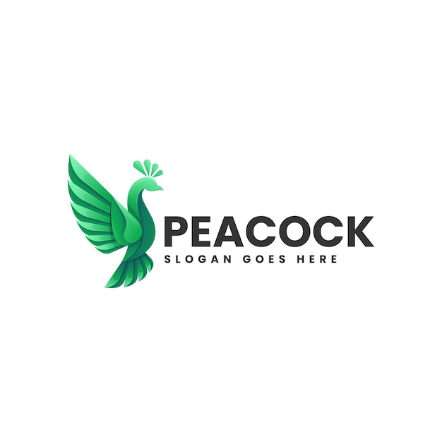 Ilustración vectorial del logotipo Gradiente de pavo real Estilo colorido