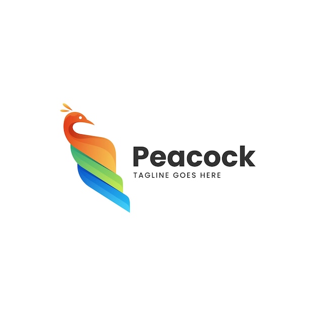 Ilustración vectorial del logotipo Gradiente de pavo real Estilo colorido