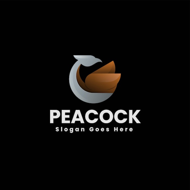 Ilustración vectorial del logotipo Gradiente de pavo real Estilo colorido