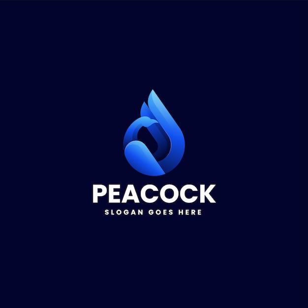 Ilustración vectorial del logotipo Gradiente de pavo real Estilo colorido