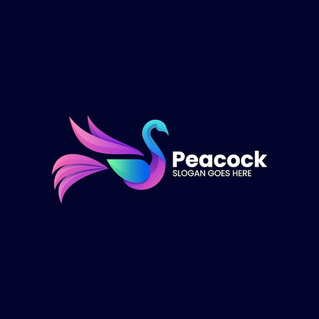 Ilustración vectorial del logotipo Gradiente de pavo real Estilo colorido