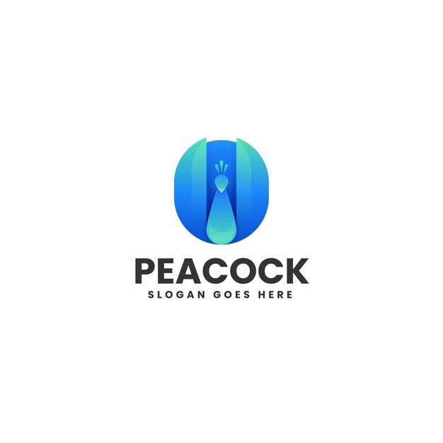 Ilustración vectorial del logotipo Gradiente de pavo real Estilo colorido