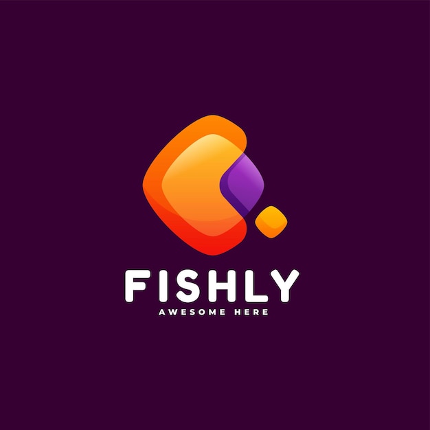 Ilustración vectorial del logotipo Gradiente de pescado Estilo colorido