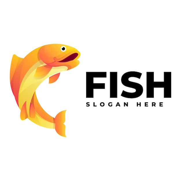 Ilustración vectorial del logotipo Gradiente de pescado Estilo colorido