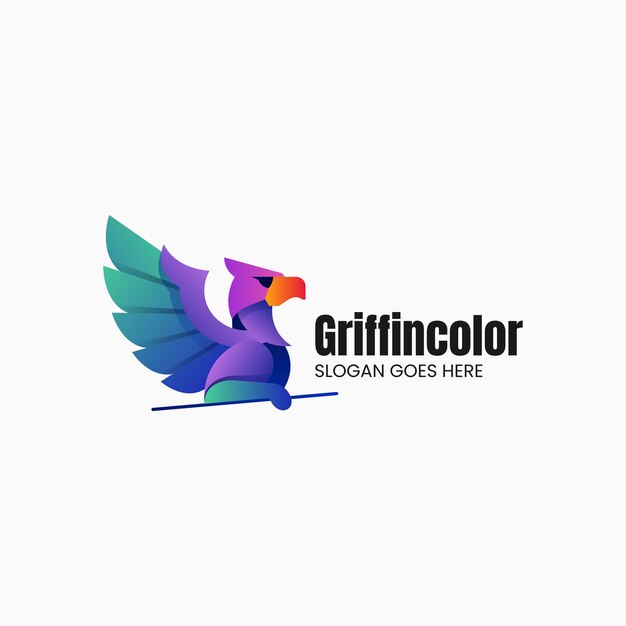 Vector ilustración vectorial del logotipo griffin gradiente estilo de colores