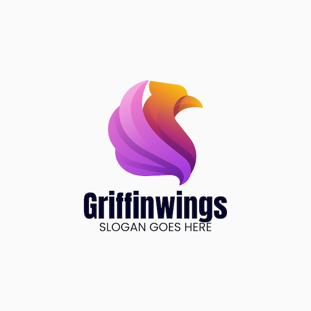 Ilustración vectorial del logotipo griffin gradiente estilo de colores