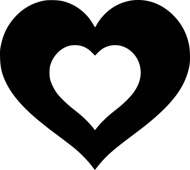Vector ilustración vectorial del logotipo heart minimalist y flat